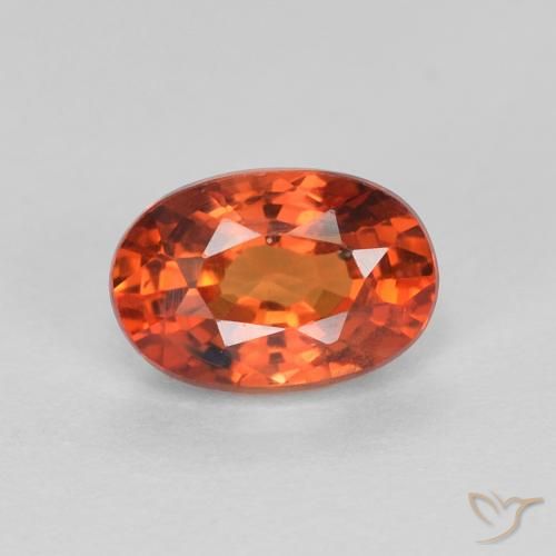 0.76ct طبيعي أحمر متوسط زفير, بيضوي, VS-SI