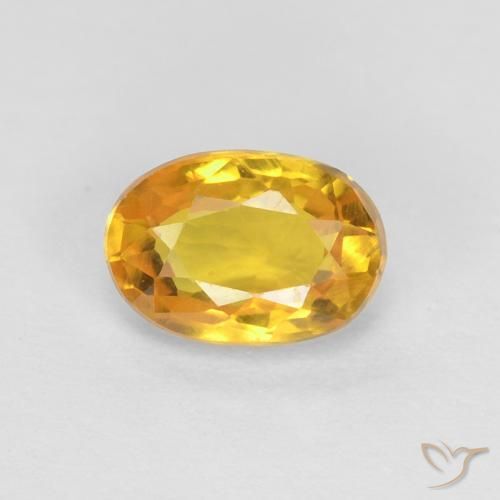 0.60ct طبيعي ذهبي زفير, بيضوي, VVS