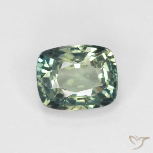 0.93ct طبيعي أخضر أزرق متوسط زفير, وسادة, VVS