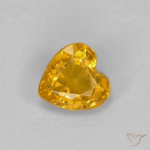 0.51ct طبيعي ذهبى-برتقالى غامق زفير, قلب, قليلا جدا
