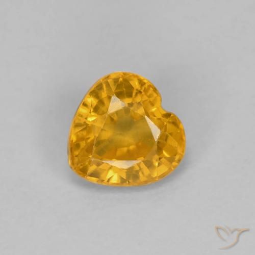0.47ct طبيعي ذهبى-برتقالى غامق زفير, قلب, قليلا جدا