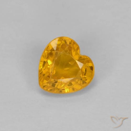 0.43ct طبيعي ذهبى-برتقالى داكن زفير, قلب, قليلا جدا