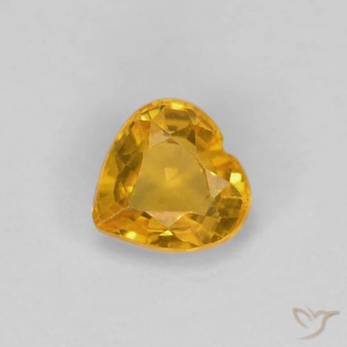 0.48ct طبيعي ذهبى-برتقالى غامق زفير, قلب, قليلا جدا