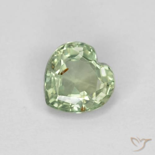0.48ct طبيعي اخضر فاتح زفير, قلب, قليلا جدا