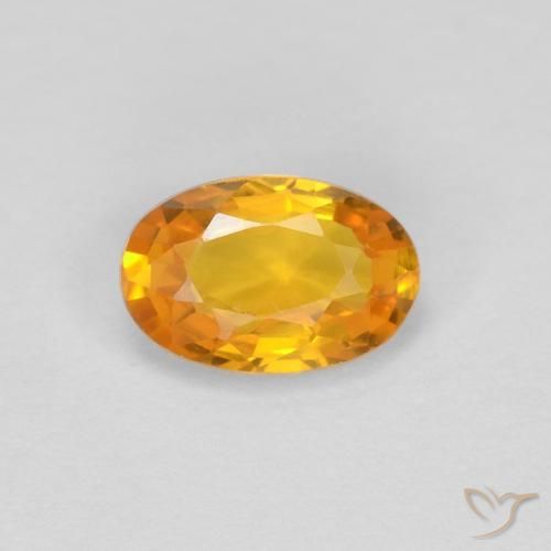 0.62ct طبيعي ذهبى-برتقالى داكن زفير, بيضوي, VVS