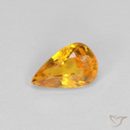 0.47ct طبيعي ذهبى-برتقالى غامق زفير, شكل الكمثرى, VVS