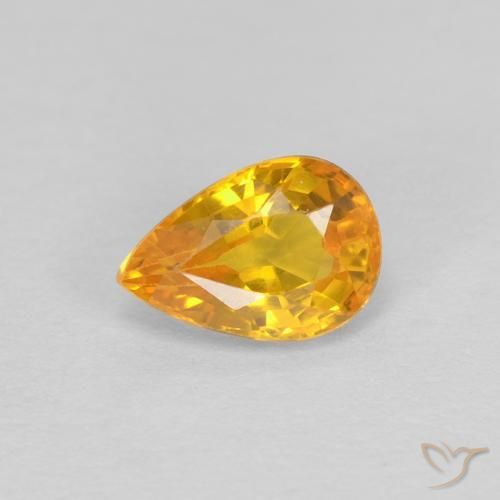 0.63ct طبيعي ذهبي زفير, شكل الكمثرى, VVS