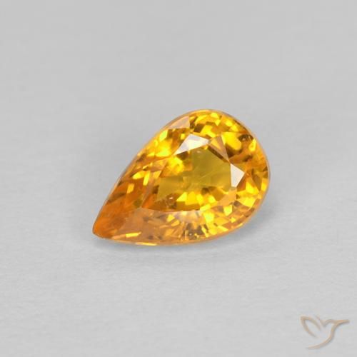 0.60ct طبيعي ذهبى-برتقالى داكن زفير, شكل الكمثرى, VVS