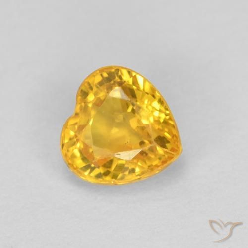 0.52ct طبيعي ذهبي زفير, قلب, قليلا جدا