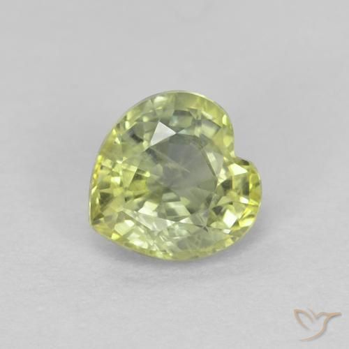 0.48ct طبيعي أخضر زيتوني زفير, قلب, قليلا جدا