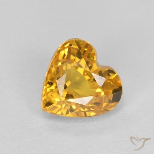 0.56ct طبيعي برتقالى ذهبة زفير, قلب, VVS