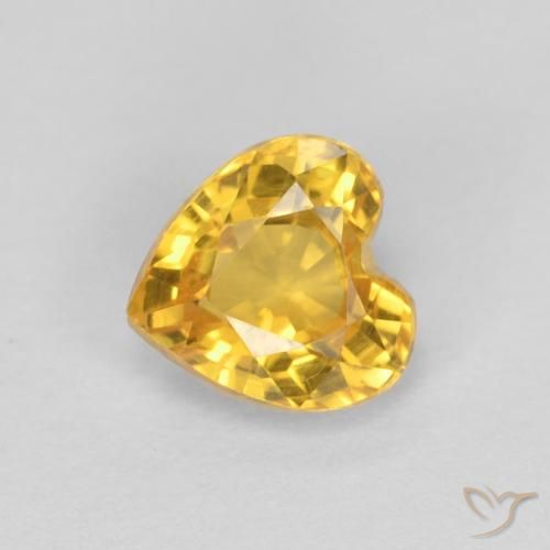 0.53ct طبيعي برتقالى ذهبة زفير, قلب, VVS