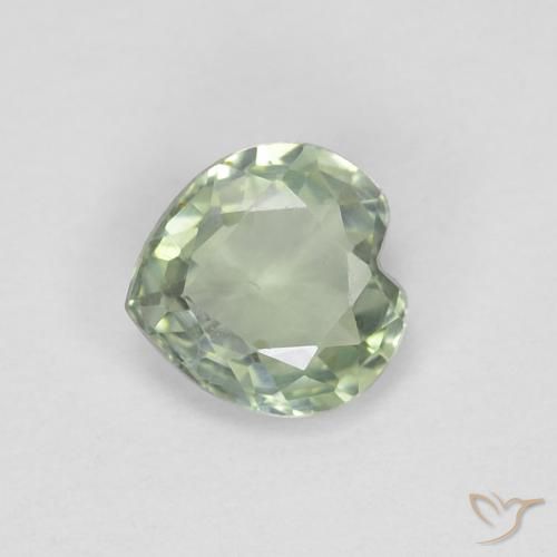 0.42ct طبيعي اخضر فاتح زفير, قلب, VVS
