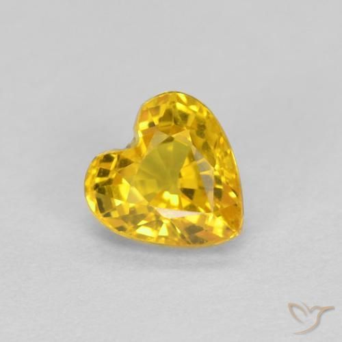 0.44ct طبيعي ذهبي زفير, قلب, VVS
