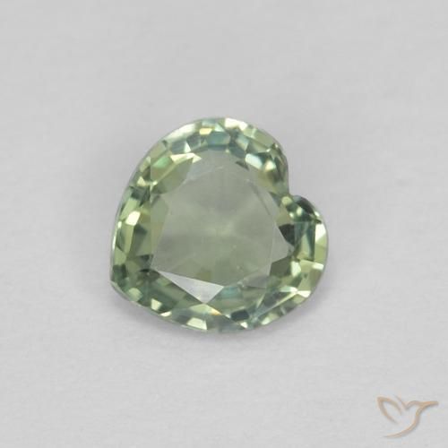 0.38ct طبيعي أخضر دافئ زفير, قلب, VVS-VS