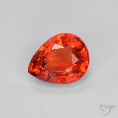 0.46ct طبيعي أحمر قرمزى لامع زفير, شكل الكمثرى, قليلا جدا