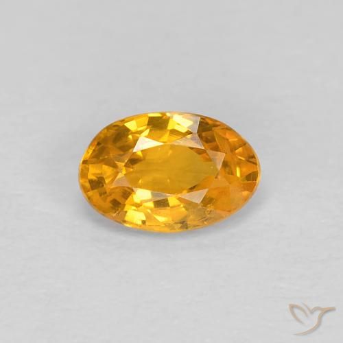 0.54ct طبيعي ذهبى-برتقالى زفير, بيضوي, قليلا جدا
