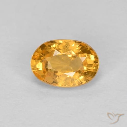 0.65ct طبيعي ذهبى-برتقالى زفير, بيضوي, قليلا جدا