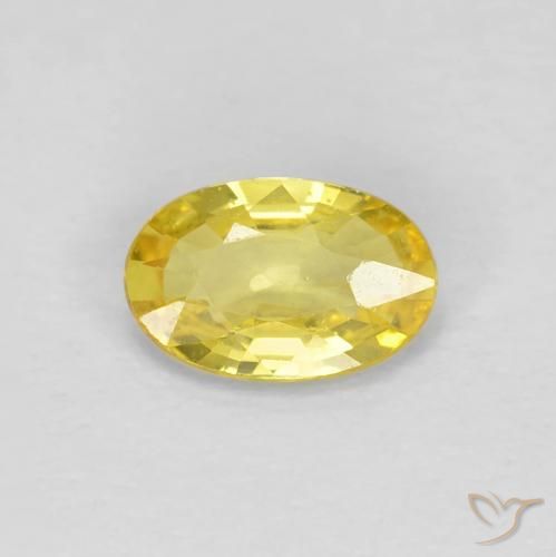 0.46ct طبيعي أصفر-ذهبى فاتح زفير, بيضوي, قليلا جدا