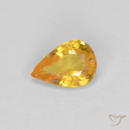 0.50ct طبيعي ذهبى متوسط زفير, شكل الكمثرى, قليلا جدا
