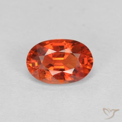 0.60ct طبيعي برتقالى محمر زفير, بيضوي, قليلا جدا