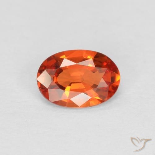 0.48ct طبيعي برتقالى محمر زفير, بيضوي, قليلا جدا