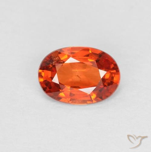 0.55ct طبيعي برتقالى محمر زفير, بيضوي, قليلا جدا