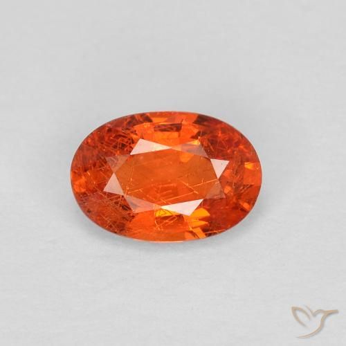 0.55ct طبيعي برتقالى محمر زفير, بيضوي, قليلا جدا