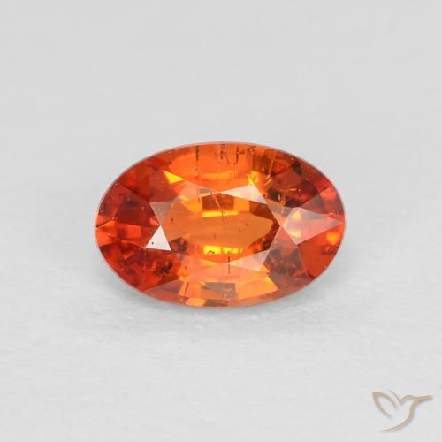 0.65ct طبيعي برتقالى محمر زفير, بيضوي, قليلا جدا