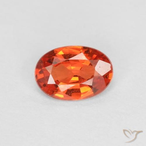 0.46ct طبيعي برتقالى محمر زفير, بيضوي, قليلا جدا