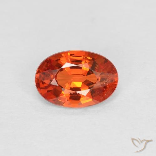 0.49ct طبيعي برتقالى محمر زفير, بيضوي, قليلا جدا