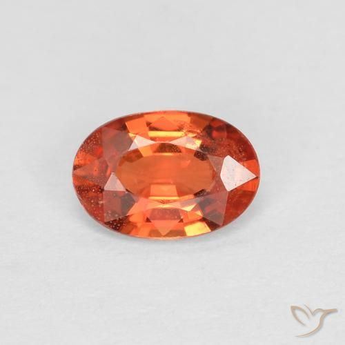 0.49ct طبيعي برتقالى محمر زفير, بيضوي, قليلا جدا