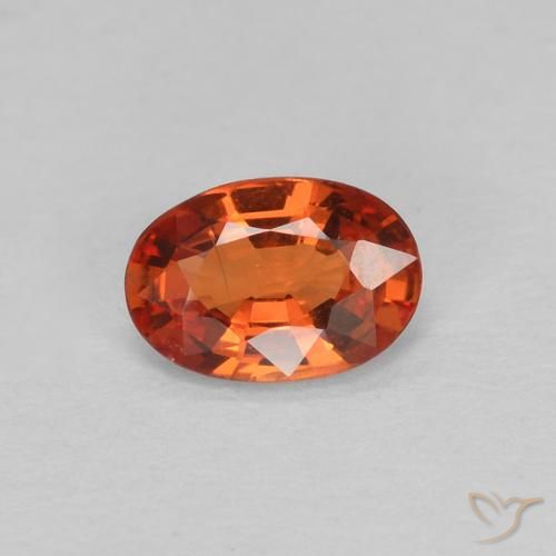 0.43ct طبيعي برتقالى محمر زفير, بيضوي, VVS-VS