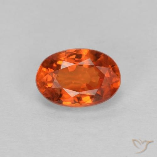 0.67ct طبيعي برتقالى محمر زفير, بيضوي, VVS-VS