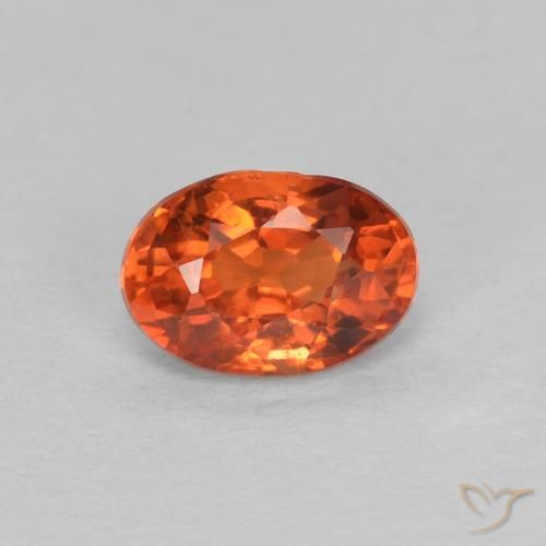 0.68ct طبيعي برتقالى محمر زفير, بيضوي, VVS-VS