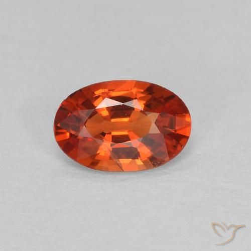 0.47ct طبيعي برتقالى محمر زفير, بيضوي, VVS-VS