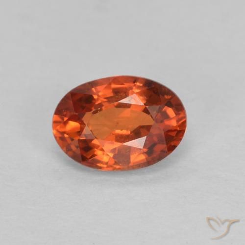 0.62ct طبيعي برتقالى محمر زفير, بيضوي, VVS-VS