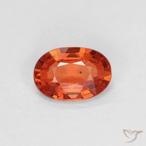 0.46ct طبيعي أحمر برتقالي زفير, بيضوي, VVS