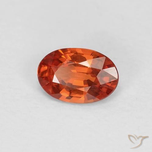 0.49ct طبيعي أحمر برتقالي زفير, بيضوي, VVS