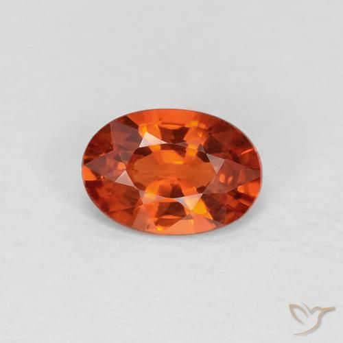 0.48ct طبيعي أحمر قرمزى لامع زفير, بيضوي, VVS