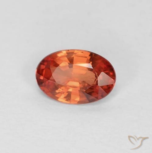 0.46ct طبيعي أحمر برتقالي زفير, بيضوي, VVS