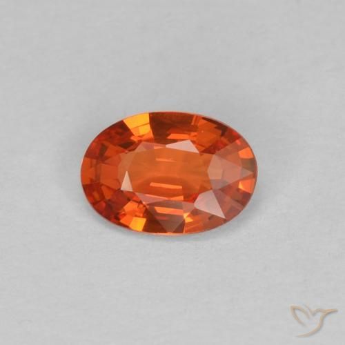 0.40ct طبيعي برتقالى محمر زفير, بيضوي, VVS