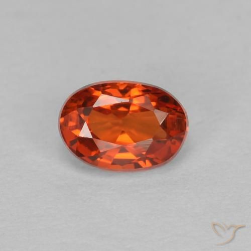 0.67ct طبيعي برتقالى محمر زفير, بيضوي, VVS