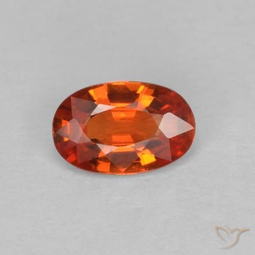 0.46ct طبيعي برتقالى محمر زفير, بيضوي, VVS