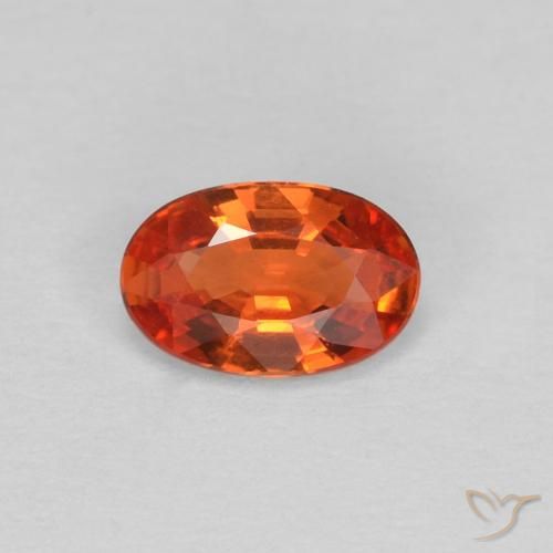 0.45ct طبيعي برتقالى محمر زفير, بيضوي, VVS