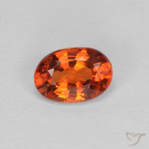 0.59ct طبيعي برتقالى محمر زفير, بيضوي, VVS