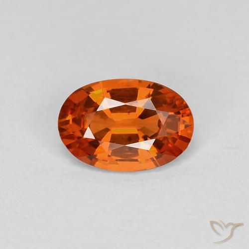 0.60ct طبيعي برتقالى محمر زفير, بيضوي, VVS