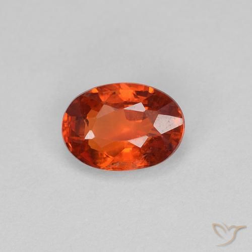 0.63ct طبيعي برتقالى نارى زفير, بيضوي, قليلا جدا