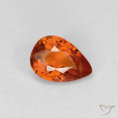 0.60ct طبيعي برتقالى متوسط زفير, شكل الكمثرى, VVS-VS
