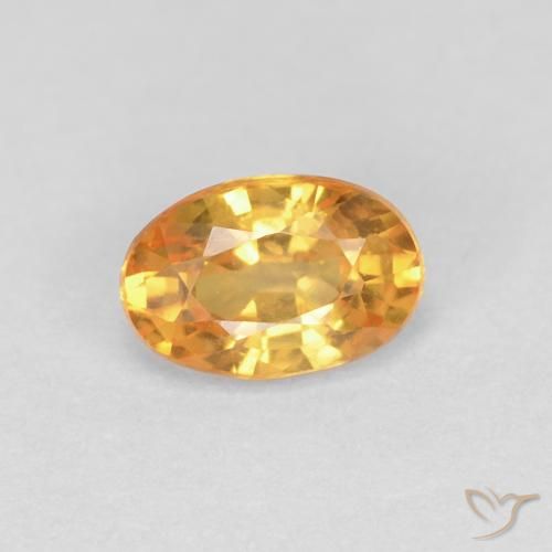 0.58ct طبيعي ذهبى-برتقالى زفير, بيضوي, VVS-VS